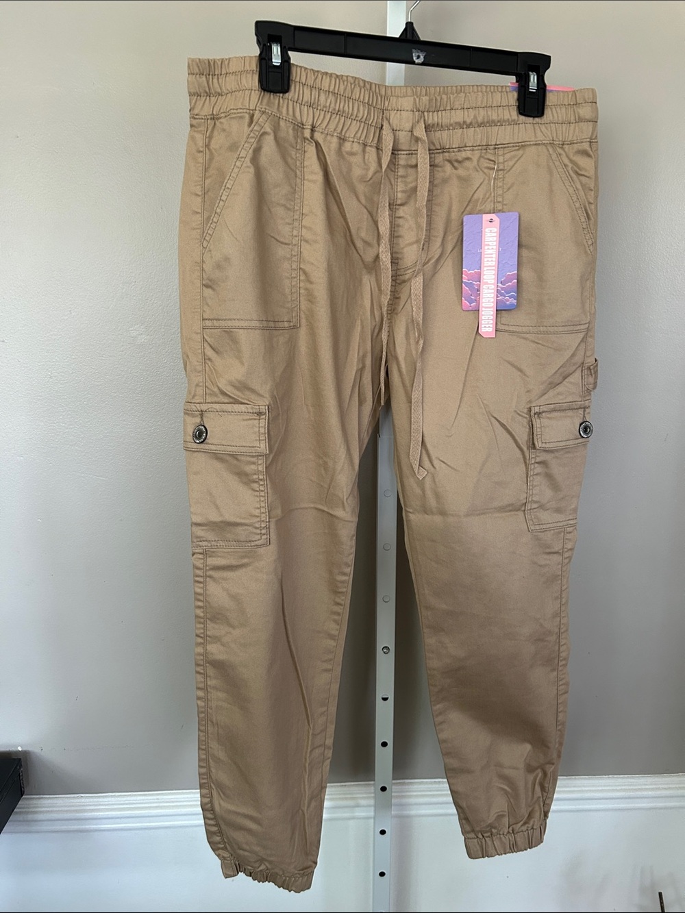 Women's Cargo Jogger Pants in Tan
